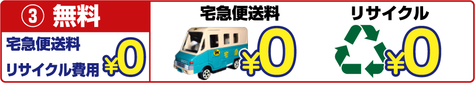 全て無料　送料・リサイクル費用